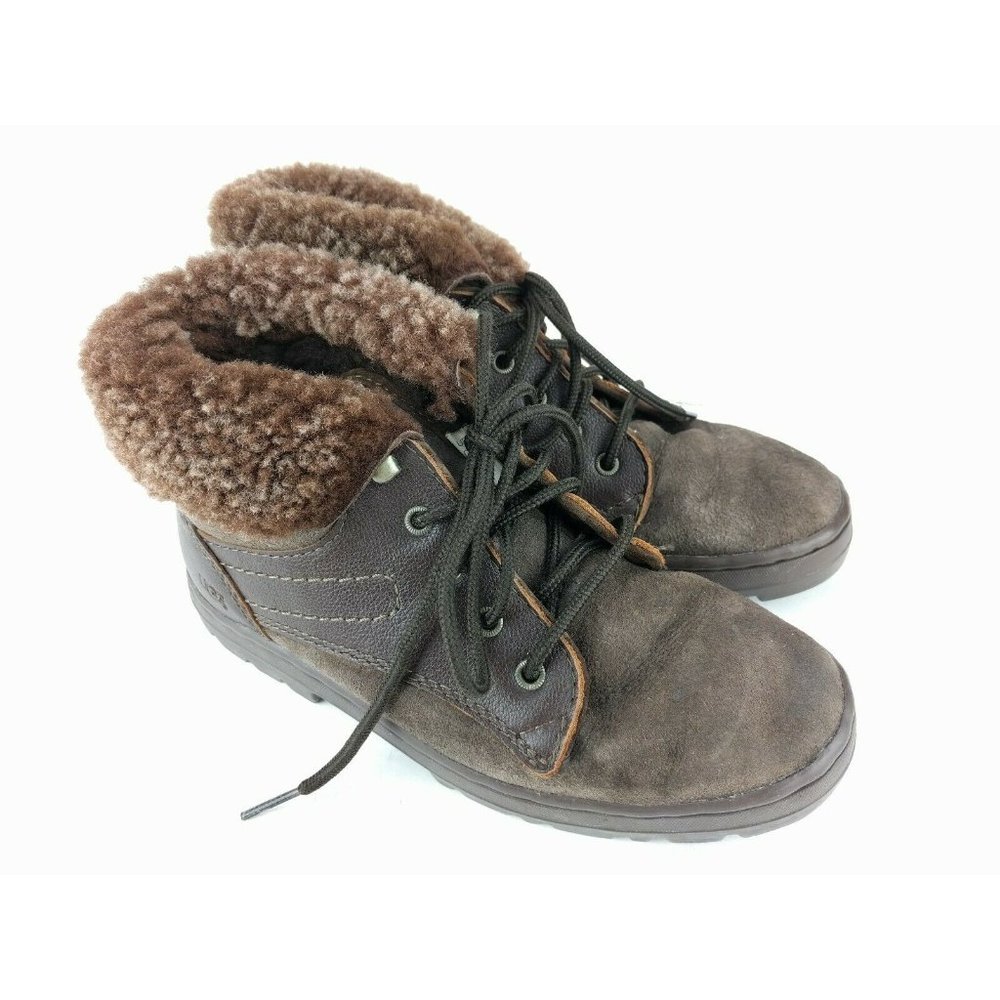 UGG Australia Brown Suede Sheep Skin Ankle Boots 6 - Picture 3 of 11